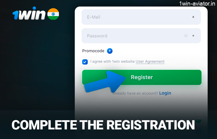 Confirm 1Win personal account registration