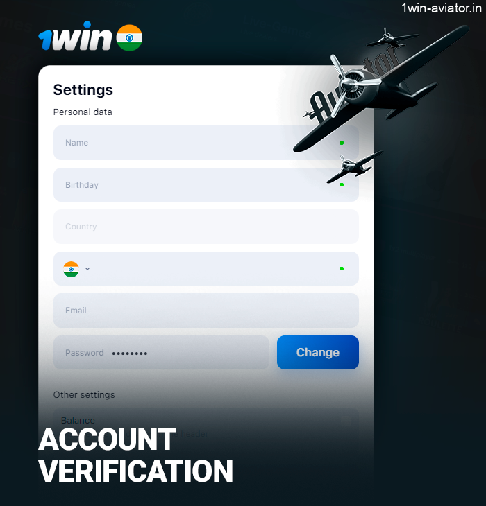 Identity verification for Aviator 1Win players from India